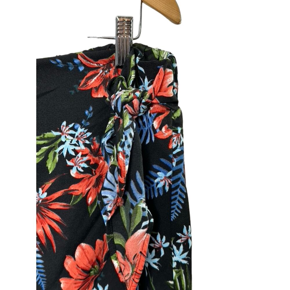 DR2 Black Hawaiian Print Skort Shorts Women's Size XXL Side Tie New - Picture 4 of 7